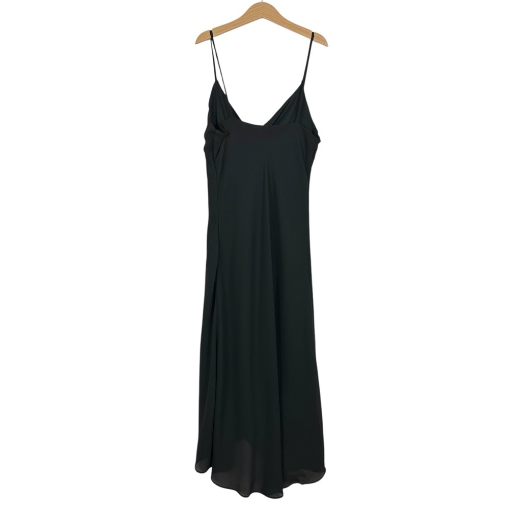 Breakin’ Loose Vintage Romantic Ruffle Spaghetti Strap V Neck Midi Black Dress 4 - Picture 2 of 8